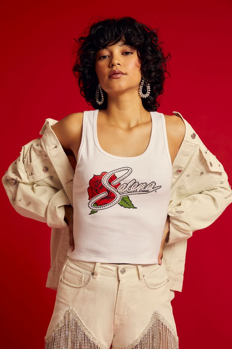 Forever 21 Women's Selena Graphic Tank Top White/Multi