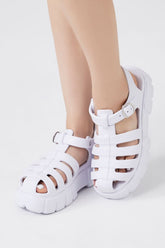 Forever 21 Women's Caged Lug-Sole Sandals White