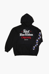 Forever 21 Men's Pabst Blue Ribbon Graphic Hoodie Sweatshirt Black/Multi