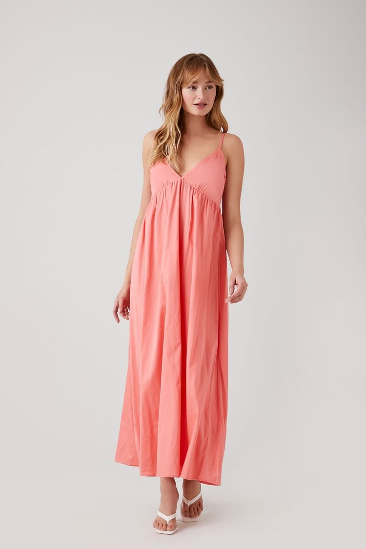 Forever 21 Women's Cami Column Maxi Long Spring/Summer Dress Peach Bud