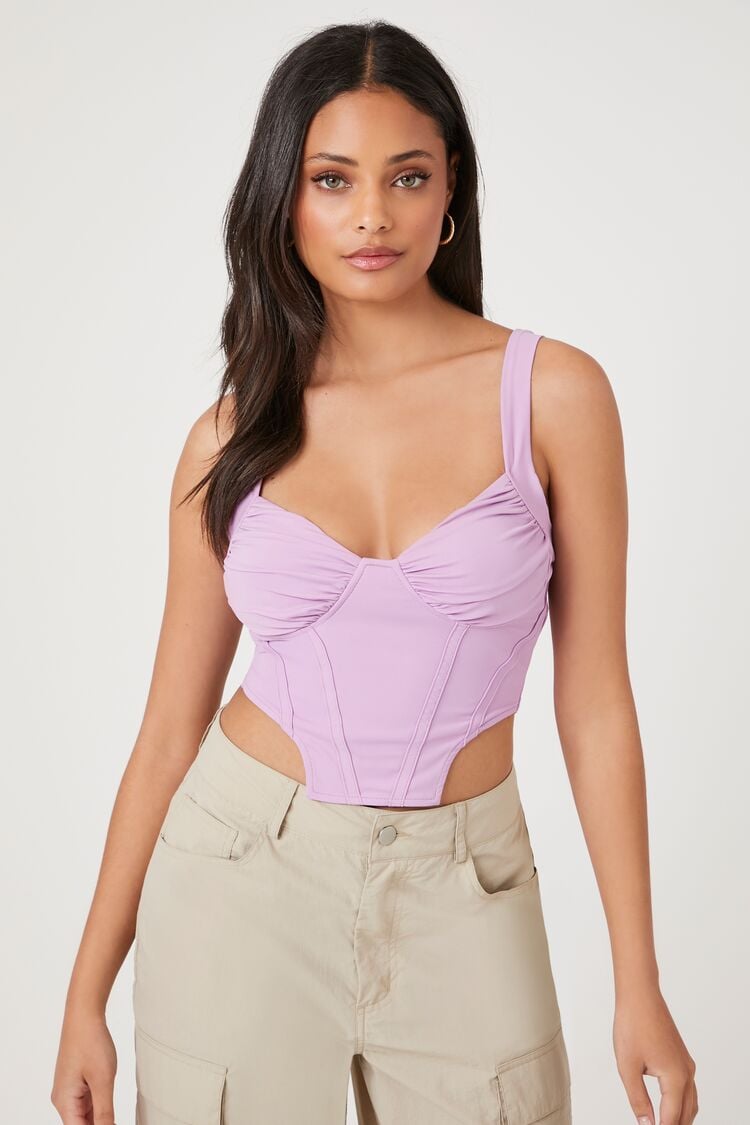 Forever 21 Women's Sweetheart Bustier Crop Top Amethyst