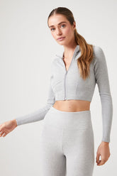 Forever 21 Women's Active Seamless Bustier Jacket Heather Grey