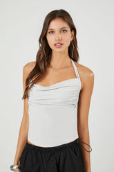 Forever 21 Women's Cowl Halter Top Silver