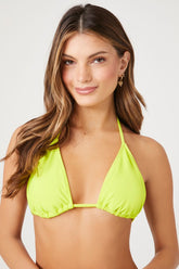 Forever 21 Women's Triangle String Bikini Top Citron