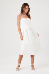 Forever 21 Women's Cami Babydoll Midi Spring/Summer Dress White