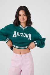 Forever 21 Women's Arizona Graphic Varsity Pullover Green/Multi