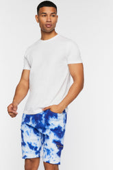 Forever 21 Men's Distressed Tie-Dye Denim Shorts White/Multi