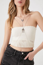 Forever 21 Women's Caged Geo Fringe Body Chain Silver