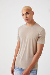 Forever 21 Men's Slim-Fit Jersey Knit Crew T-Shirt Mocha