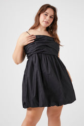 Forever 21 Plus Women's Bubble-Hem Babydoll Dress Black