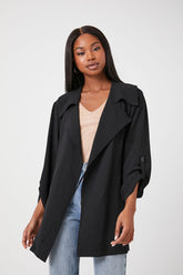 Forever 21 Women's Tie-Waist Wrap Coat Black