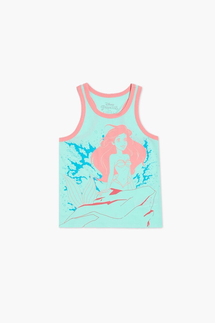 Forever 21 Girls The Little Mermaid Tank Top (Kids) Teal/Multi