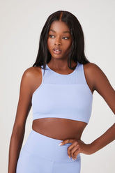 Forever 21 Women's Asymmetrical Dual-Strap Sports Bra Blue Moon