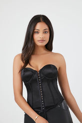 Forever 21 Women's Satin Corset Top Black