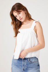 Forever 21 Women's Ruffle Sleeveless Top White