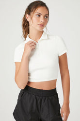 Forever 21 Women's Active Seamless Cropped Shirt Cream