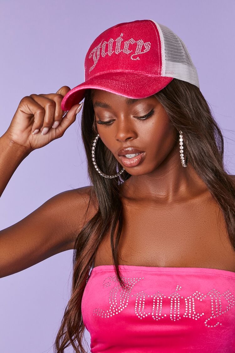 Forever 21 Women's Juicy Couture Trucker Cap Pink/Silver