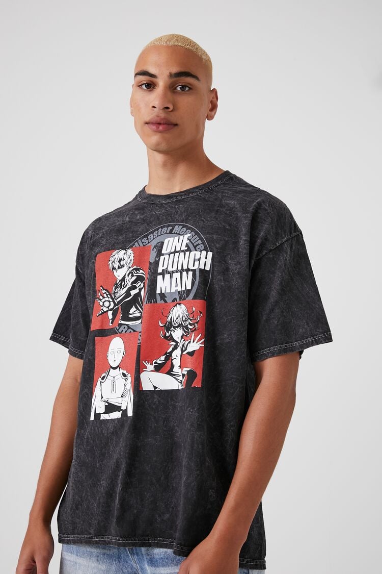 Forever 21 Men's One Punch Man Graphic T-Shirt Black/Multi