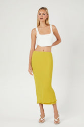 Forever 21 Women's Chiffon Midi Skirt Olivine