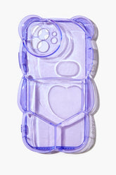 Forever 21 Women's Transparent Bubble Bear Case for iPhone 12 Purple