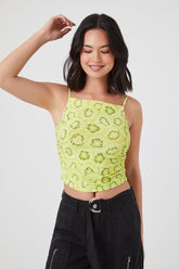 Forever 21 Women's Kiwi Print Cropped Cami Green/Multi