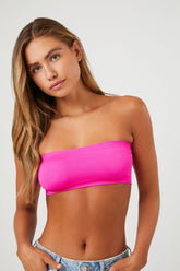 Forever 21 Women's Seamless Ribbed Bandeau Hot Pink