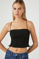 Forever 21 Women's Ribbed Knit Cropped Cami Black