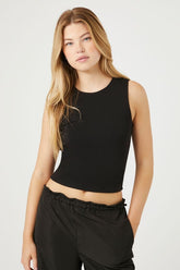 Forever 21 Women's Cotton-Blend Tank Top Black