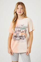 Forever 21 Women's Tie-Dye Cool Rider Graphic T-Shirt Orange/Multi