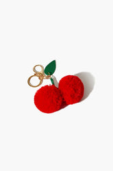 Forever 21 Women's Pom Pom Cherry Keychain Red/Gold