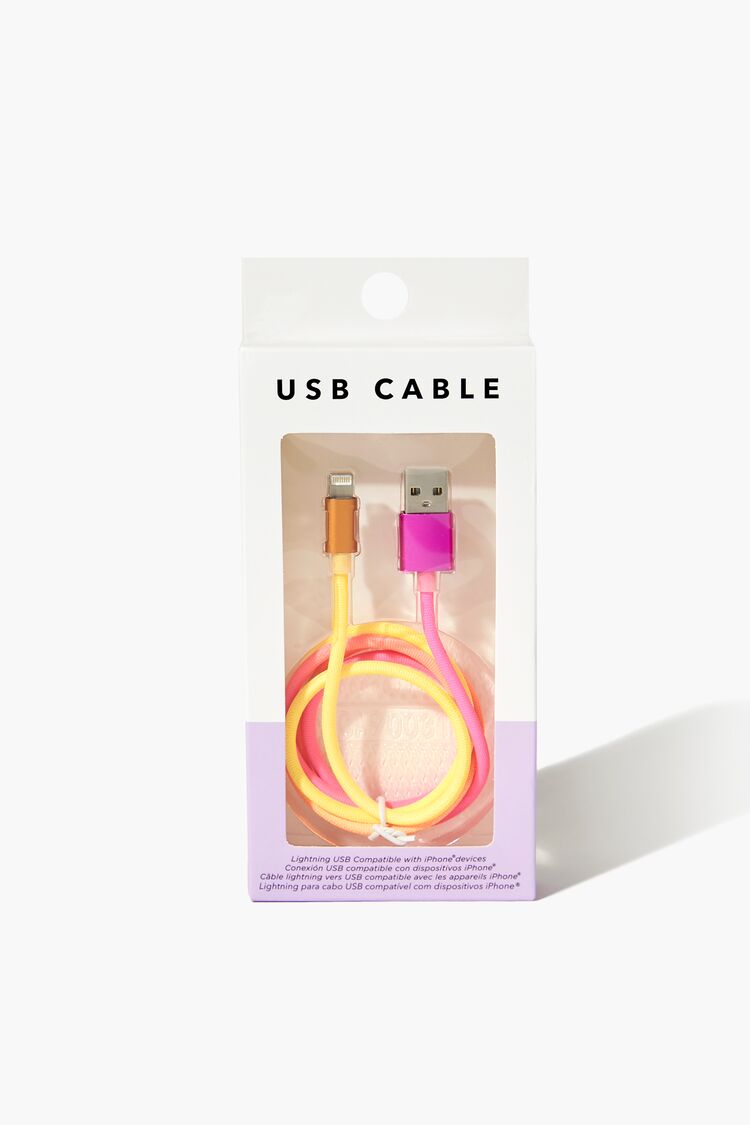 Forever 21 Women's Gradient USB Charging Cable Pink/Multi