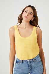 Forever 21 Women's Sweater-Knit Curved-Hem Tank Top Cornsilk