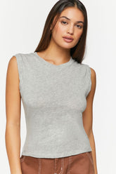 Forever 21 Women's Heathered Muscle T-Shirt Heather Grey