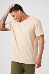 Forever 21 Men's Textured Crew Neck T-Shirt Taupe