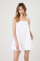 Forever 21 Women's Poplin Cami Shift Mini Dress White