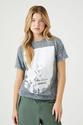 Forever 21 Women's Mineral Wash ODB Graphic T-Shirt Grey/Multi