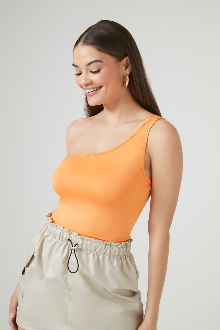 Forever 21 Women's One-Shoulder Tank Top Island Mango