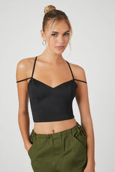 Forever 21 Women's Strappy Cropped Cami Black