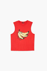 Forever 21 Kids Go Bananas Tank Top (Girls + Boys) Red/Multi