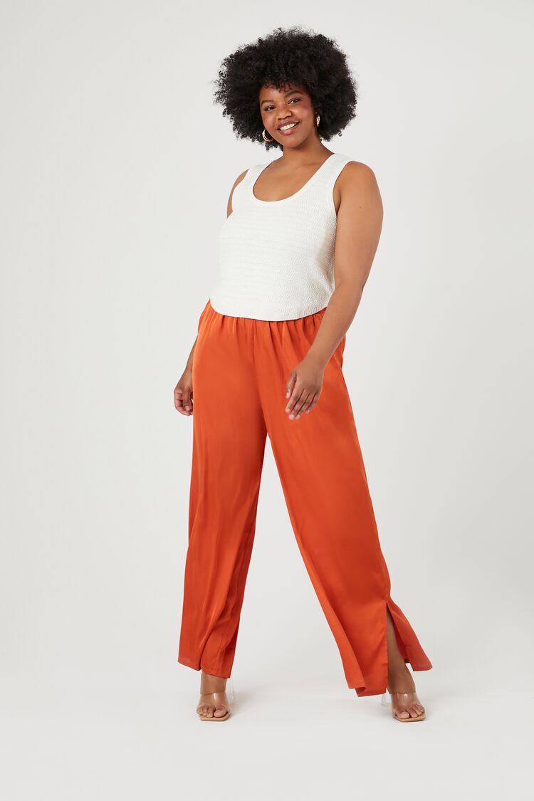 Forever 21 Plus Women's Satin Wide-Leg Pants Sienna