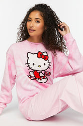 Forever 21 Women's Hello Kitty Tie-Dye Pullover Pink