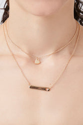 Forever 21 Women's Layered Bar Pendant Necklace Gold