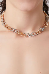 Forever 21 Women's Two-Tone Curb Chain Necklace Gold/Silver