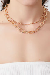 Forever 21 Women's Recycled Metals Layered Choker Necklace Gold