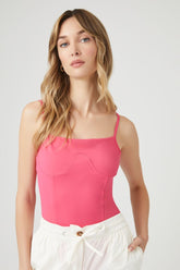 Forever 21 Women's Contour Bustier Cami Bodysuit Pink