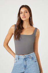 Forever 21 Women's Contour Cropped Tank Top Charcoal