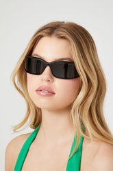 Forever 21 Women's Tinted Shield Sunglasses Black/Black