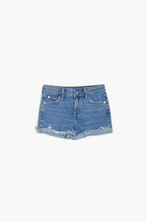 Forever 21 Girls Distressed Denim Shorts (Kids) Light Denim