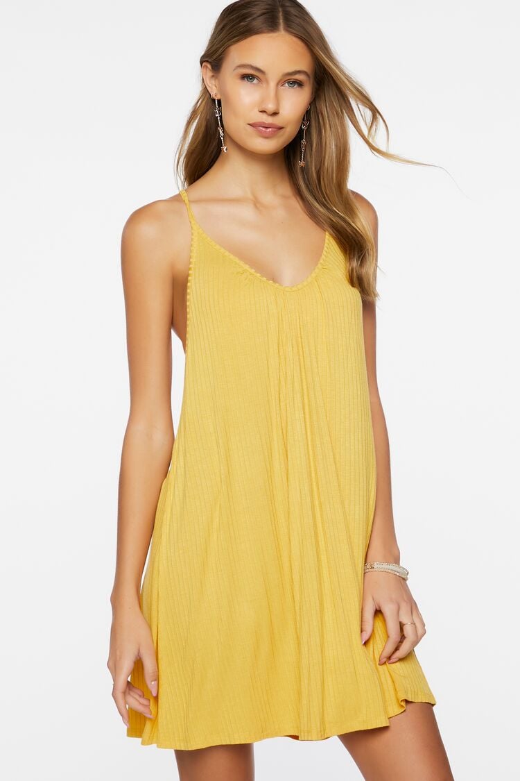 Forever 21 Women's Mini Cami Swing Spring/Summer Dress Yellow Gold