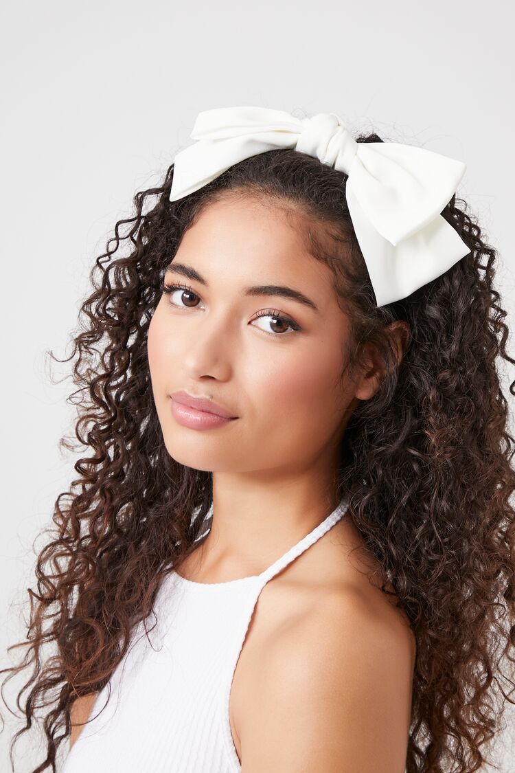 Forever 21 Women's Statement Bow Headband White